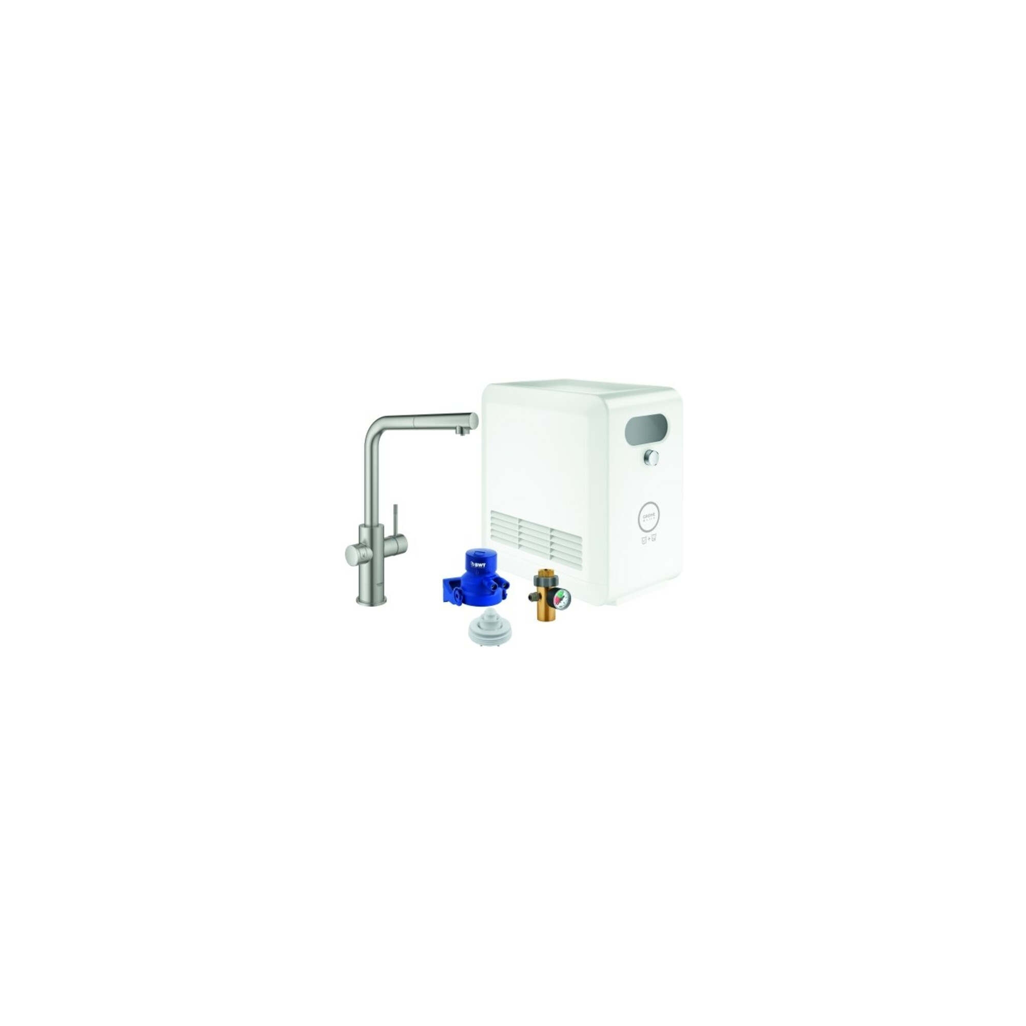 Grohe Spültisch-Einhebelmischer Blue Professional L-Auslauf Set, supersteel