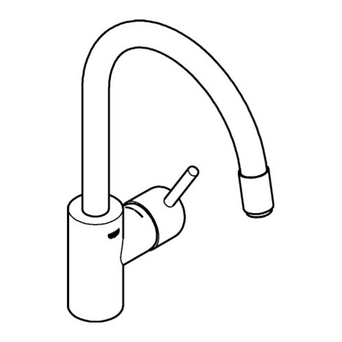 Grohe Spültisch-Einhebelmischer Concetto 1/2", h. Ausl, ausz Laminarbr., superst.