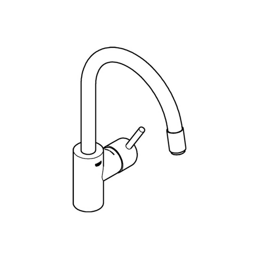 Grohe Spültisch-Einhebelmischer Concetto 1/2", h. Ausl., herausz. Laminarbr., chr