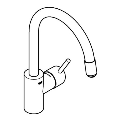 Grohe Spültisch-Einhebelmischer Concetto 1/2", ND, h. Ausl, ausz Laminarbr., chr