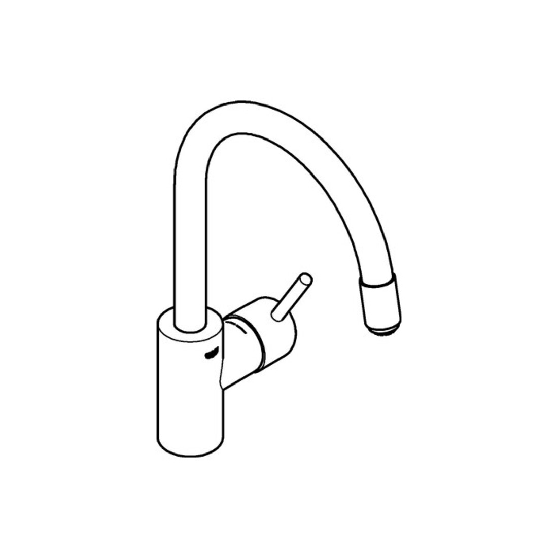 Grohe Spültisch-Einhebelmischer Concetto 1/2", ND, h. Ausl, ausz Laminarbr., chr