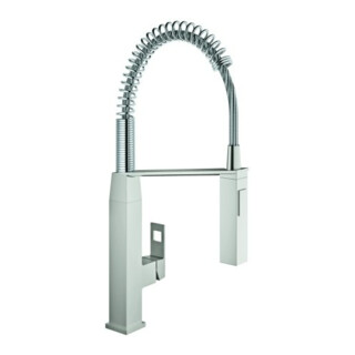 Grohe Spültisch-Einhebelmischer Eurocube supersteel, herausziehbare Profibrause