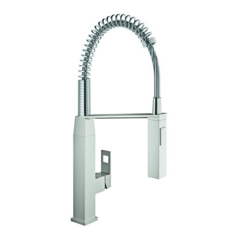 Grohe Spültisch-Einhebelmischer Eurocube supersteel, herausziehbare Profibrause