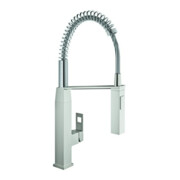 Grohe Spültisch-Einhebelmischer Eurocube supersteel, herausziehbare Profibrause