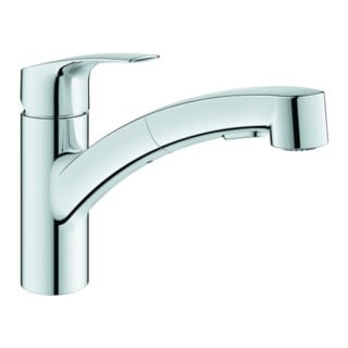 Grohe Spültisch-Einhebelmischer Eurosmart 1/2, flach. Ausl, ausz Dua Brause, chr