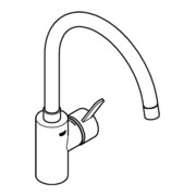 Grohe Spültisch-Einhebelmischer Eurosmart Cosmopolitan 1/2", hoher Auslauf, supersteel-3