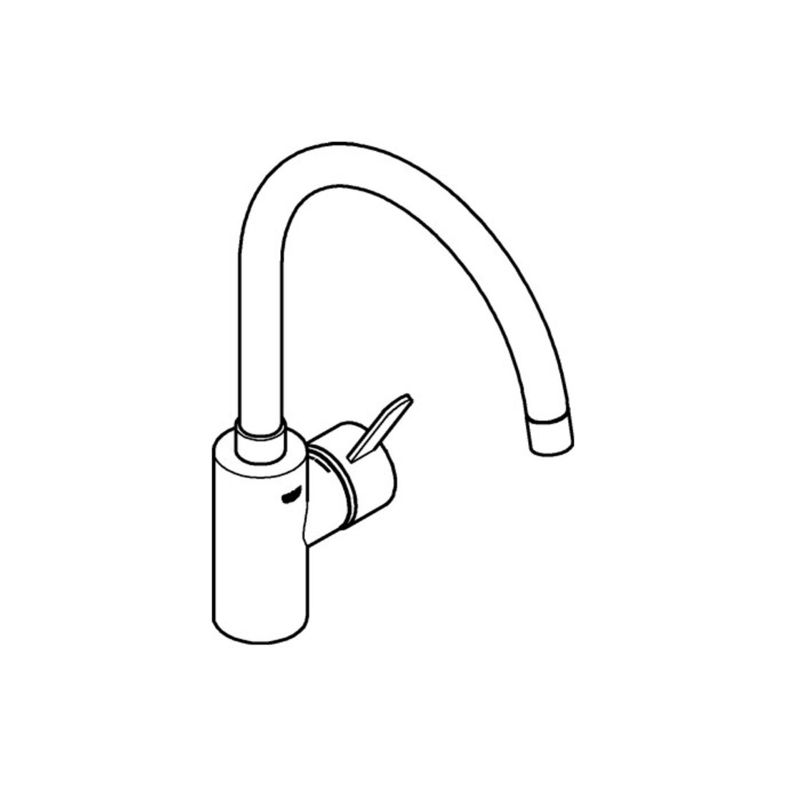 Grohe Spültisch-Einhebelmischer Eurostyle C 1/2", h. Ausl, m EcoJoy 5,7 l/m Mouss, c
