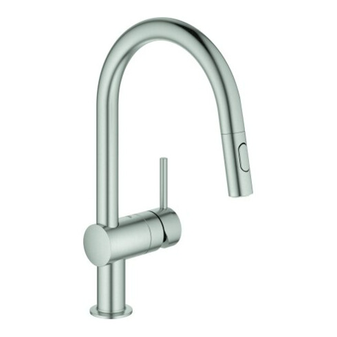 Grohe Spültisch-Einhebelmischer Minta 1/2", C-Ausl, ausz Dual-Brause, superst.