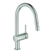 Grohe Spültisch-Einhebelmischer Minta 1/2", C-Ausl, ausz Dual-Brause, superst.