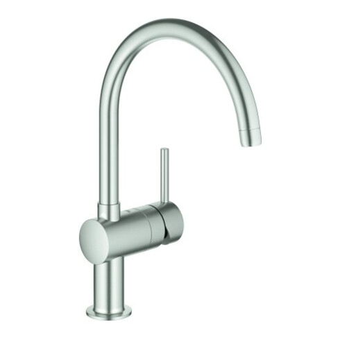Grohe Spültisch-Einhebelmischer Minta 1/2", C-Auslauf, supersteel