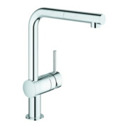 Grohe Spültisch-Einhebelmischer Minta 1/2", ND, L-Ausl., ausz. Laminarbr., chr