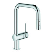 Grohe Spültisch-Einhebelmischer Minta 1/2", U-Ausl., herausz. Dual-Brause, chr
