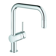 Grohe Spültisch-Einhebelmischer Minta 1/2", U, herausz. Mousseurausl., chr