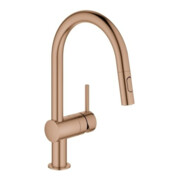 Grohe Spültisch-Einhebelmischer Minta warm ss g, herausz. Dual-Brause, C-Ausl
