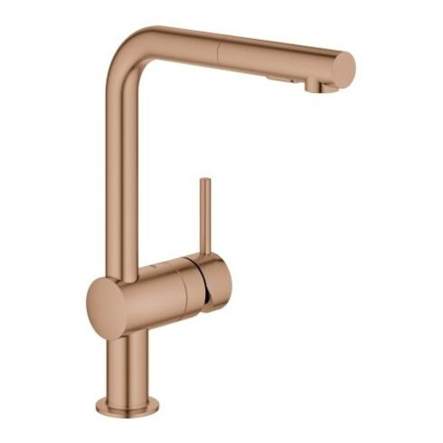 Grohe Spültisch-Einhebelmischer Minta warm ss g, herausz. Dual-Brause, L-Ausl.