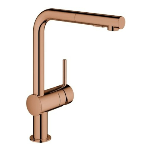 Grohe Spültisch-Einhebelmischer Minta warm suns, herausz. Dual-Brause, L-Ausl.