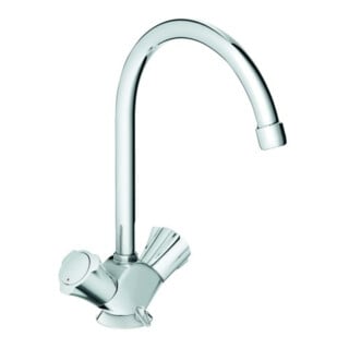 Grohe Spültisch-Zweigriffarmatur Costa chr, ND, schwenkbarer Rohrauslauf