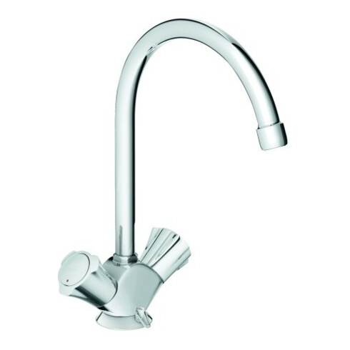 Grohe Spültisch-Zweigriffarmatur Costa chr, ND, schwenkbarer Rohrauslauf