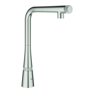 Grohe Spültischmischer Zedra SmartC herausz. Ausl. m Laminarstrahl, superst.