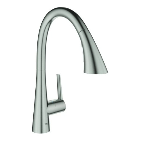Grohe Spültischmischer Zedra SmartC supersteel, herausziehbare Brause