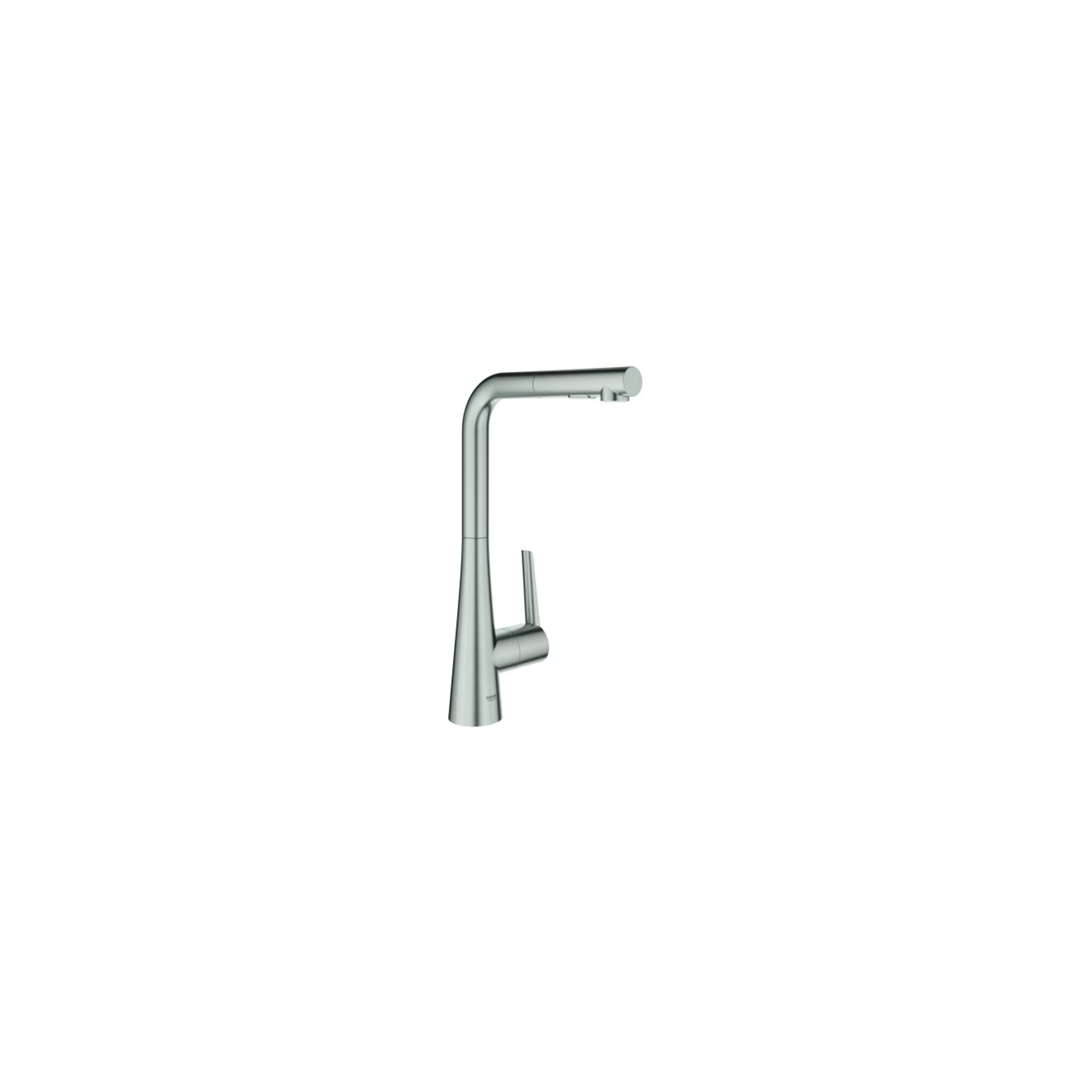 Grohe Spültischmischer Zedra SmartC supersteel, herausziehbare Dual-Brause