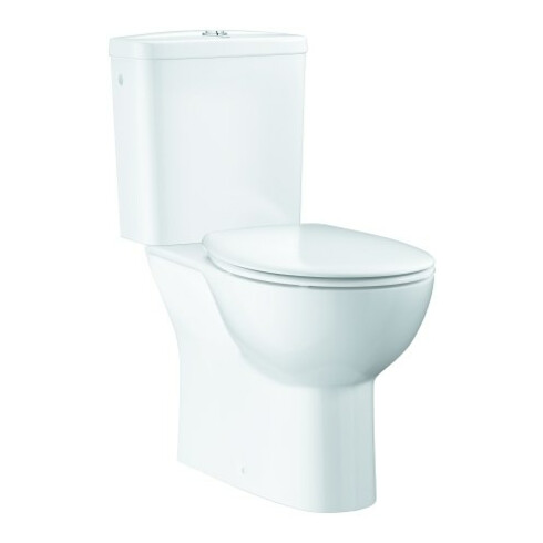 Grohe Stand-WC-Kombination Bau Keramik alpinweiß, spülrandlos, Abgang senkrecht