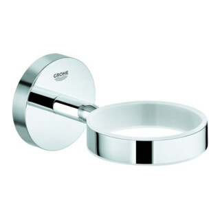 Grohe Support BauCosmopolitan chromé, pour verre, distributeur/porte-savon