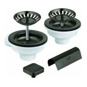 Grohe Système d'évacuation évier 40999 2 bacs graphite dur brossé