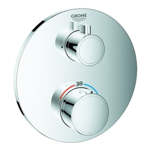 Grohe Fertigmontageset Grohtherm UP-Brausethermostat, m 1 Absperrventil, rd, chr