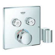 Grohe Thermostat GROHTHERM SMARTCONTROL eckig, 2 Absperrventile, Brausehalter chrom