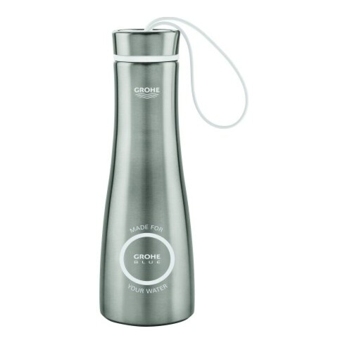 Grohe Trinkflasche Blue Edelstahl, 450ml, Deckel mit Schlaufe