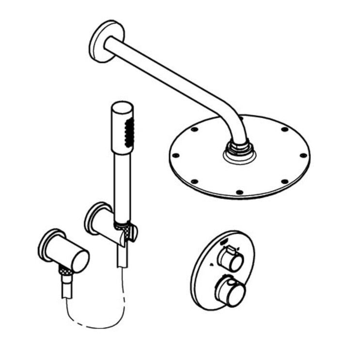 Grohe Unterputz-Duschsystem Grohtherm mit UP-Thermostat, chrom