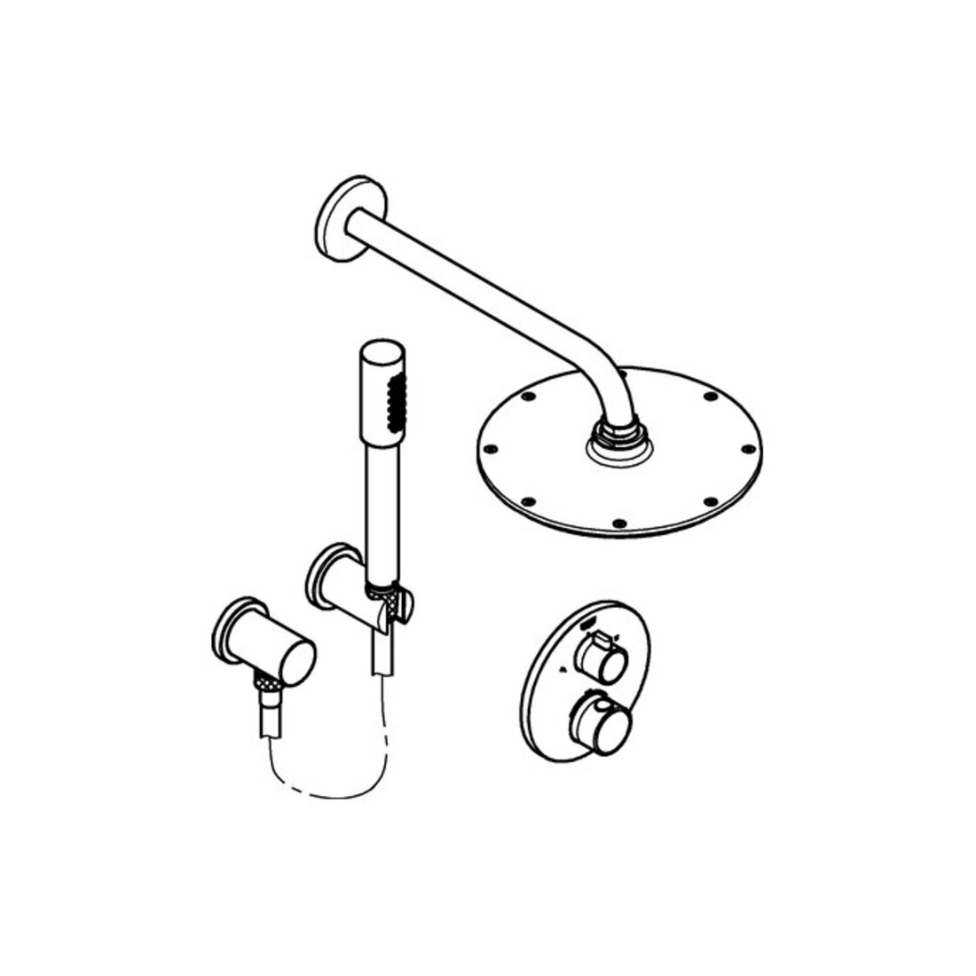 Grohe Unterputz-Duschsystem Grohtherm mit UP-Thermostat, chrom