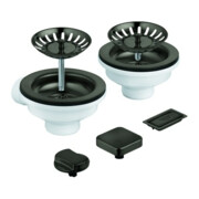 Grohe Vidage évier 40998 2 bacs graphite dur brossé avec excentrique