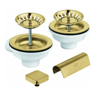 Grohe Vidage évier 40999 2 bacs avec excentrique Cool Sunrise brossé