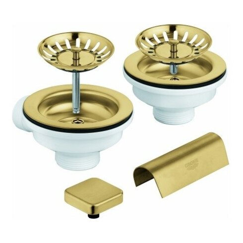 Grohe Vidage évier 40999 2 bacs avec excentrique Cool Sunrise brossé