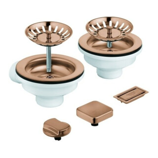 Grohe Vidange évier 40998 2 bacs avec excentrique warm sunset brossé
