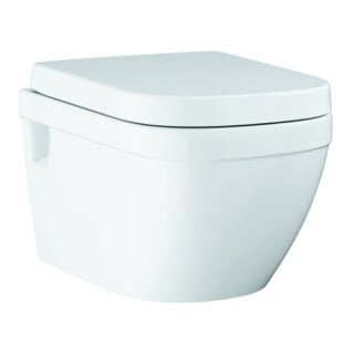 Grohe Wand-WC, Tiefspüler Euro Keramik alp-we, randlos, Abg. waag., mit Deckel