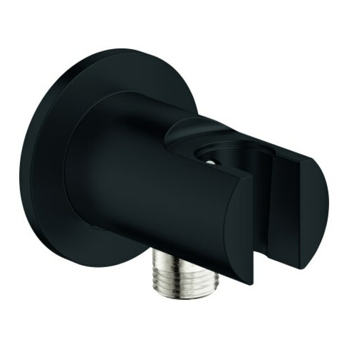 Grohe Wandanschlussbogen Tempesta 1/2", mit Wandbrausehalter, matt schwarz