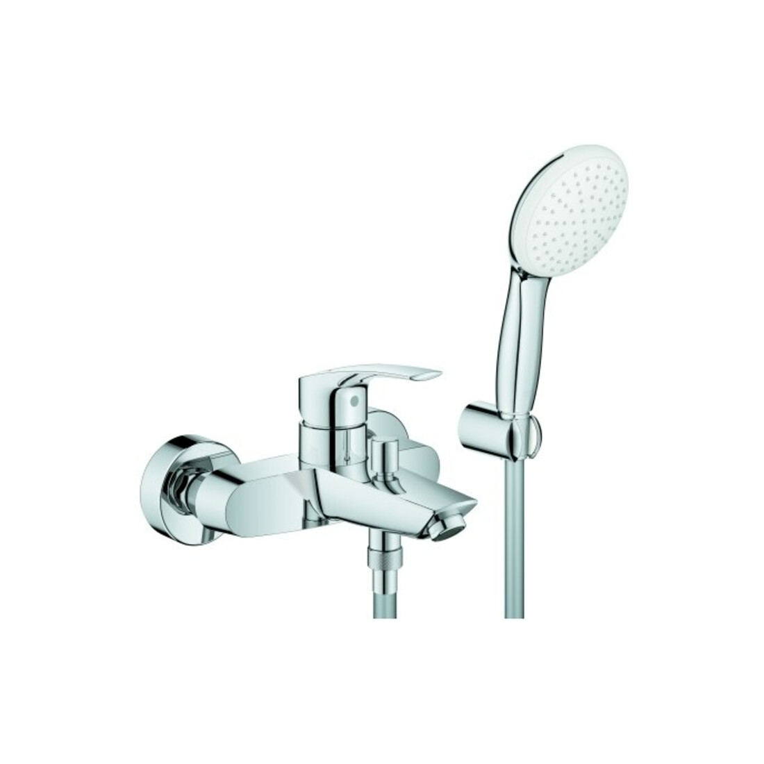 Grohe Wannen-Einhebelmischer Eurosmart 1/2", m Brausegarnitur, Wandmontage, chrom