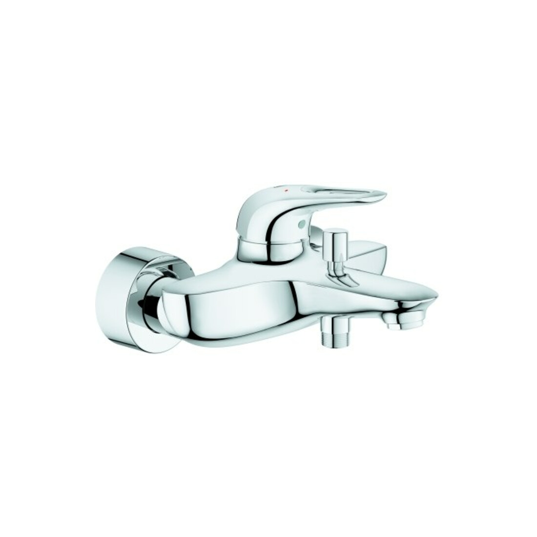 Grohe Wannen-Einhebelmischer Eurostyle cr, Wandmont., offener-Metall-Hebelgriff