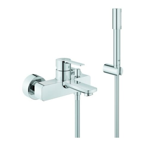 Grohe Wannen-Einhebelmischer Lineare chrom, mit Brausegarnitur, Wandmontage