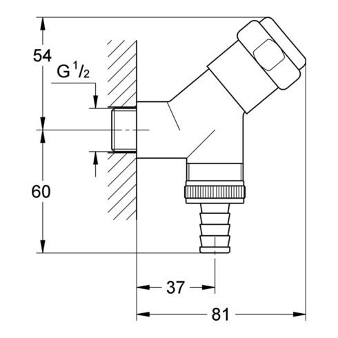 Grohe WAS Anschlussventil DN 15 1/2" chrom