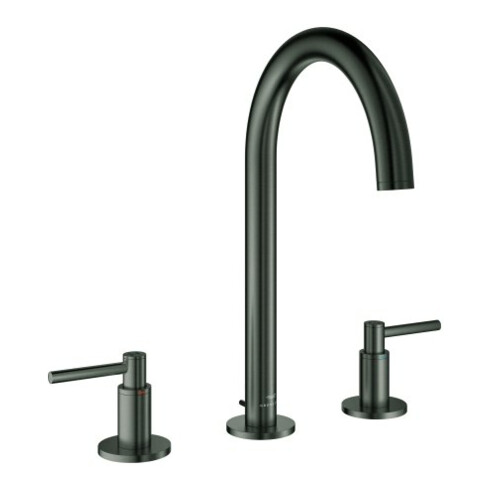 Grohe Waschtisch-3-Loch-Armatur Atrio 1/2", L, m Hebelgr., hd graph. gebürstet