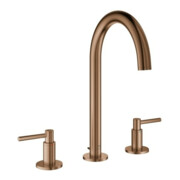 Grohe Waschtisch-3-Loch-Armatur Atrio 1/2", L, m Hebelgr., w. sunset gebürstet