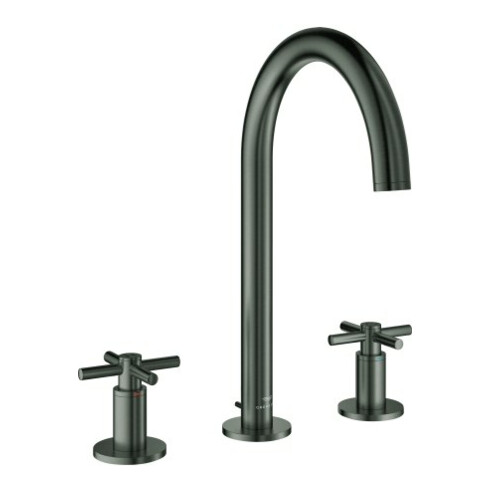Grohe Waschtisch-3-Loch-Armatur Atrio 1/2", L, m Kreuzgr., hd graph. gebürstet