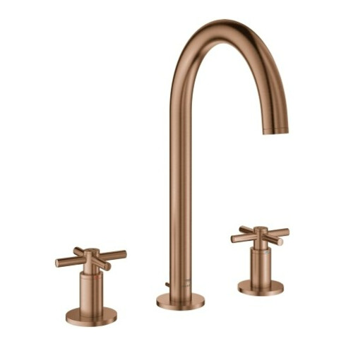 Grohe Waschtisch-3-Loch-Armatur Atrio 1/2", L, m Kreuzgr., w. sunset gebürstet