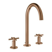 Grohe Waschtisch-3-Loch-Armatur Atrio 1/2", L, m Kreuzgr., w. sunset gebürstet