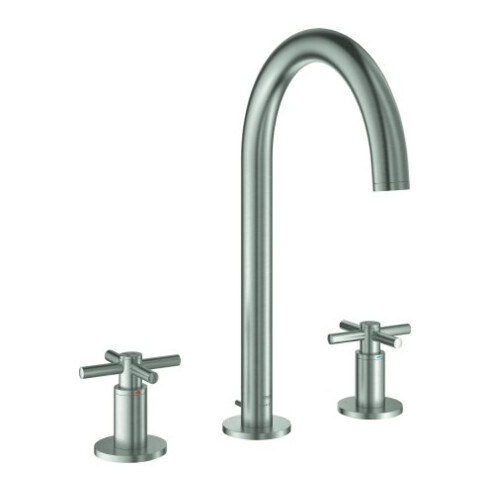 Grohe Waschtisch-3-Loch-Armatur Atrio 1/2", L, mit Kreuzgriffen, supersteel