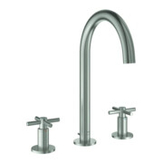 Grohe Waschtisch-3-Loch-Armatur Atrio 1/2", L, mit Kreuzgriffen, supersteel